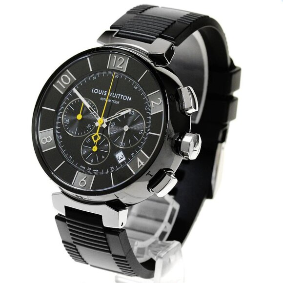 LOUIS VUITTON Tambour in black Q102U Chronograph Automatic Men's Watch_860021 - Picture 1 of 6